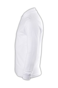 SKLPS001 pure colour plain color white 001 long sleeved en' s Polo shirt 1AD01 offering order online order DIY personal design group team LOGO polo shirts Hong Kong company shirt supplier price side view